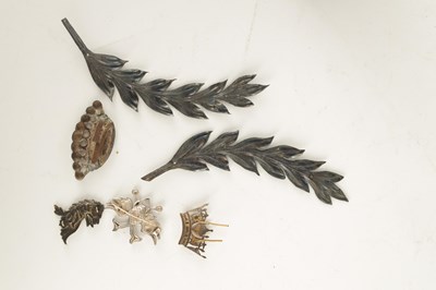 Lot 384 - A SELECTION OF SOLID SILVER BADGES AND MOUNTS...