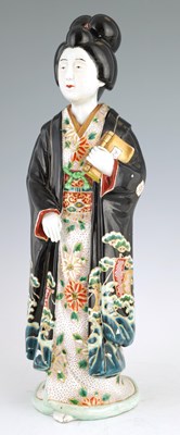 Lot 410 - A LARGE MEIJI PERIOD JAPANESE KUTANI FIGURE OF...