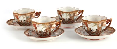 Lot 411 - A FINE SET OF FOUR EGGSHELL PORCELAIN MEIJI...