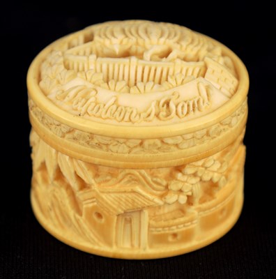 Lot 418 - A LATE 19TH CENTURY CANTON CARVED IVORY BOX...