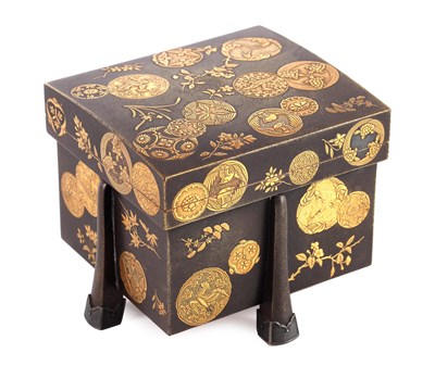 Lot 465 - A JAPANESE MEIJI PERIOD LACQUERED BOX AND...