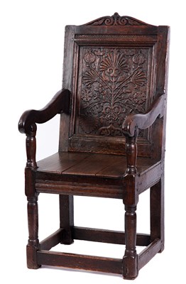 Lot 798 - A LATE 17TH CENTURY AND LATER PANELLED BACK...