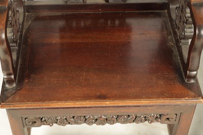 Lot 481 - A PAIR OF 19TH CENTURY CHINESE CARVED HARDWOOD...