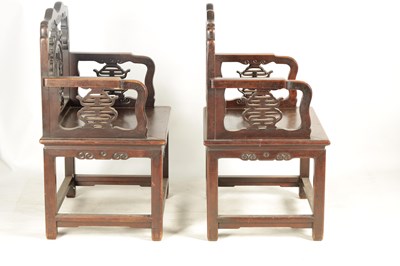 Lot 481 - A PAIR OF 19TH CENTURY CHINESE CARVED HARDWOOD...