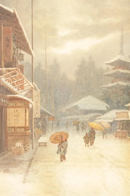 Lot 486 - A MEIJI PERIOD JAPANESE WATERCOLOUR depicting...