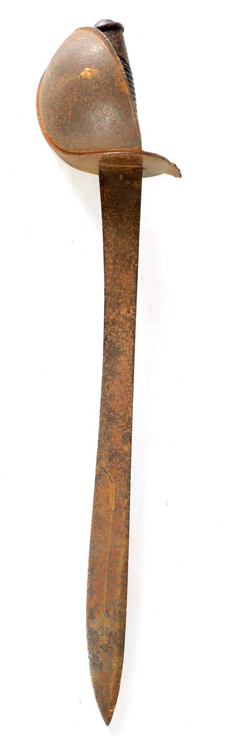 Lot 510 - AN 18TH CENTURY CUTLASS SWORD with short sabre...