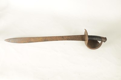 Lot 510 - AN 18TH CENTURY CUTLASS SWORD with short sabre...