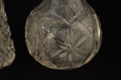 Lot 6 - TWO 19TH CENTURY SILVER TOPPED CUT GLASS...