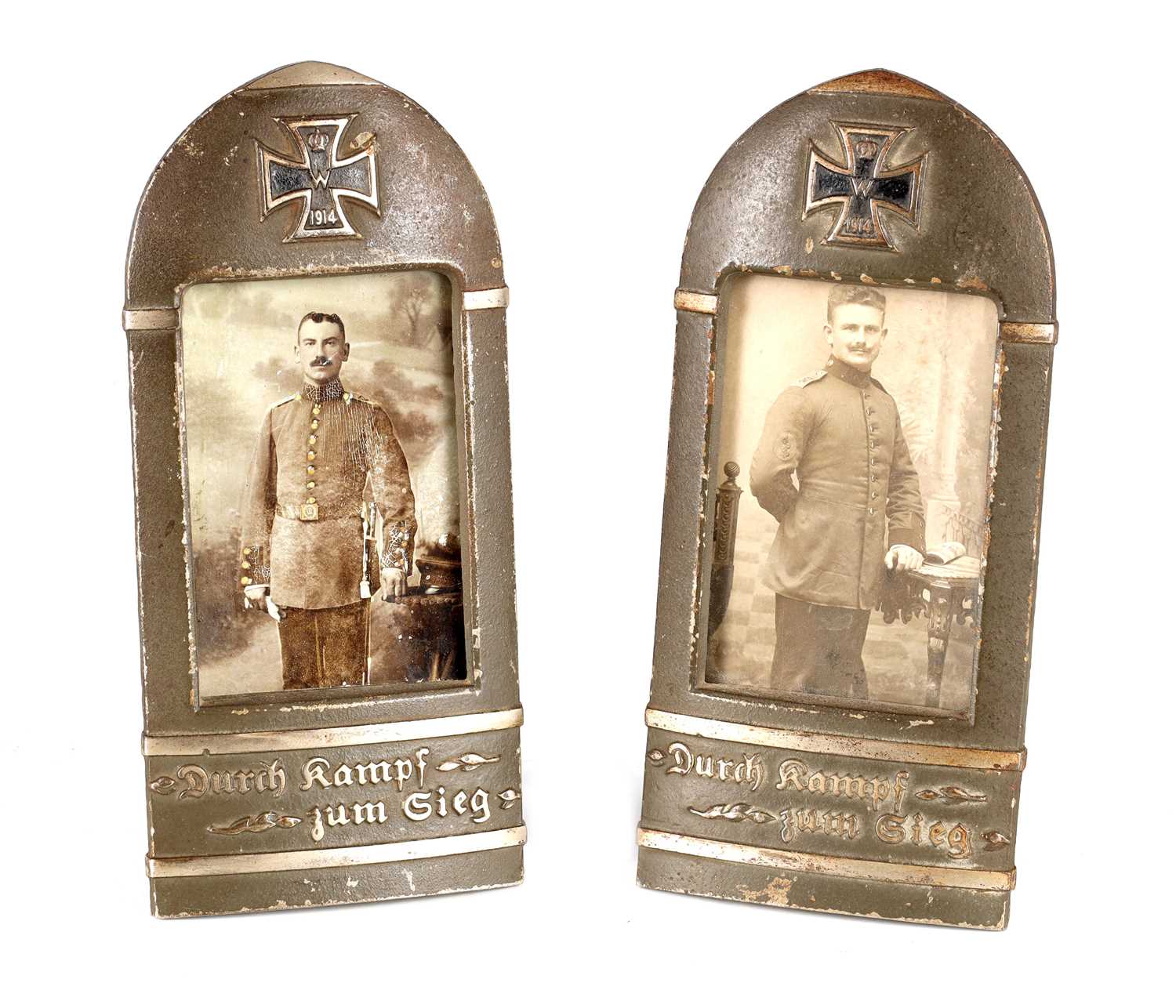 Local German Photo Frame Lot 633 - A PAIR OF WWI GERMAN PICTURE FRAMES of
