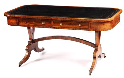 Lot 826 - A REGENCY ROSEWOOD LIBRARY TABLE in the manner...