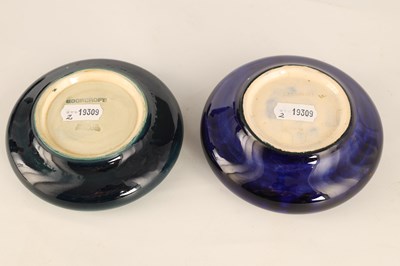 Lot 65 - TWO MOORCROFT SHALLOW SMALL DISHES WITH CURVED...