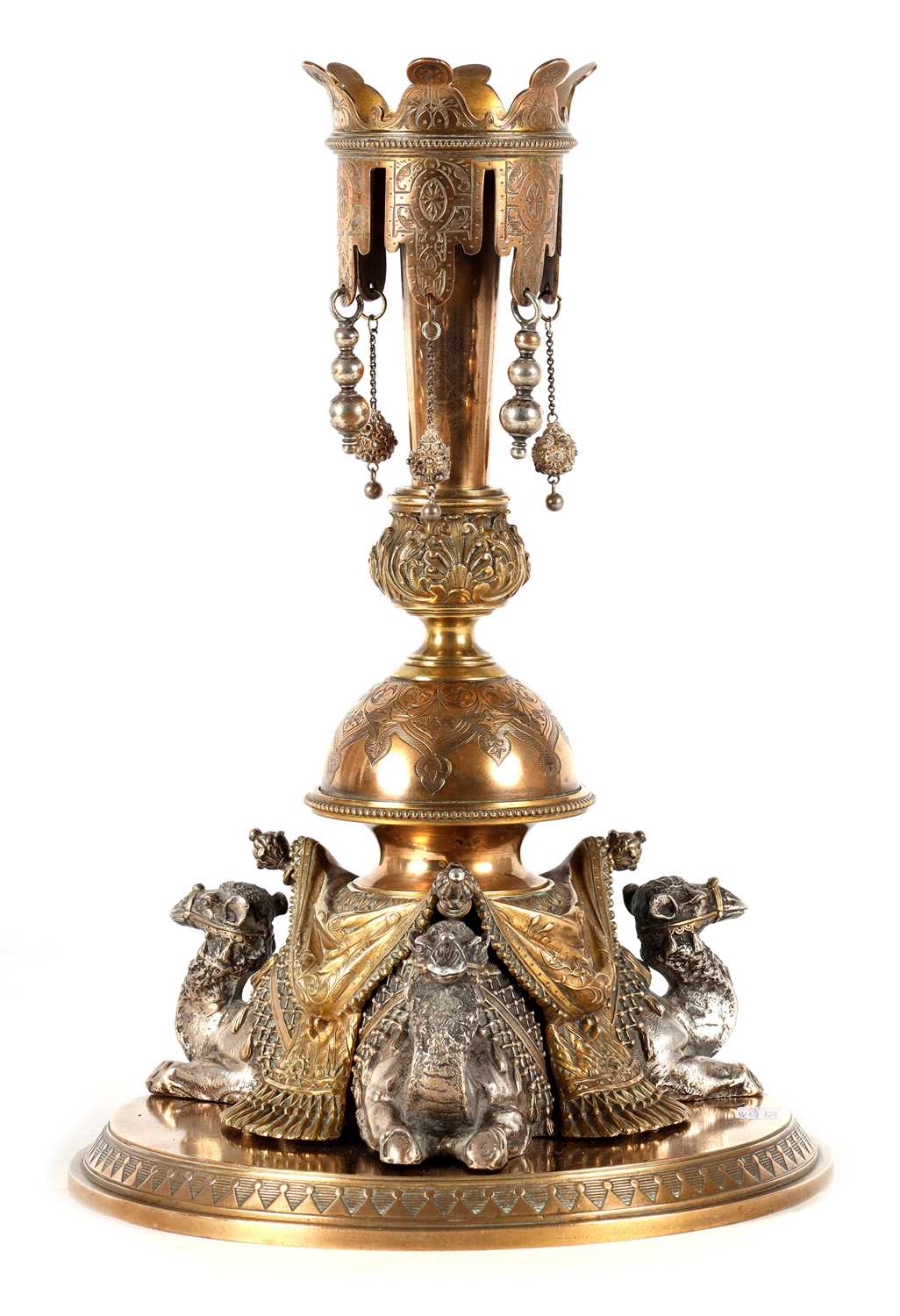 Lot 661 - A LATE 19TH CENTURY BRONZE AND SILVERED BRONZE...