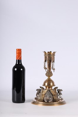 Lot 661 - A LATE 19TH CENTURY BRONZE AND SILVERED BRONZE...