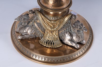 Lot 661 - A LATE 19TH CENTURY BRONZE AND SILVERED BRONZE...