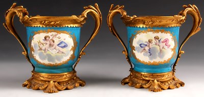 Lot 78 - A pair of mid 19th Century Sevres ormolu...
