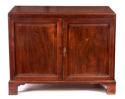 Lot 842 - A GEORGE II CUBAN MAHOGANY LINEN PRESS with...