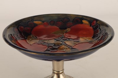 Lot 75 - A 1930S/40S MOORCROFT TAZZA WITH SILVER PLATED...