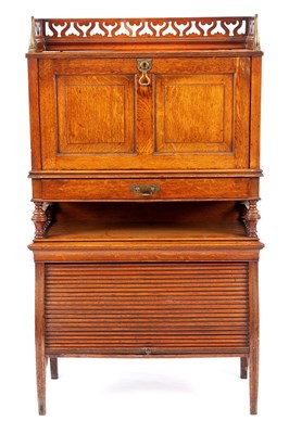 Lot 849 - A STYLISH EDWARDIAN SHOOLBRED STYLE OAK...