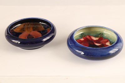 Lot 79 - TWO MOORCROFT SHALLOW SMALL DISHES WITH CURVED...