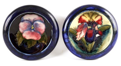 Lot 80 - TWO MOORCROFT SHALLOW SMALL DISHES WITH CURVED...