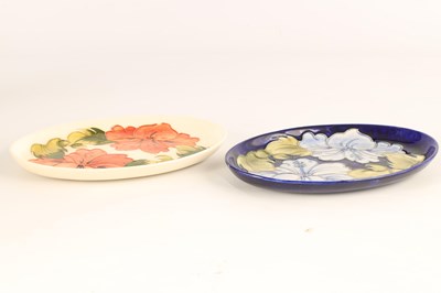Lot 87 - TWO LATE WALTER MOORCROFT OVAL SHALLOW DISHES...