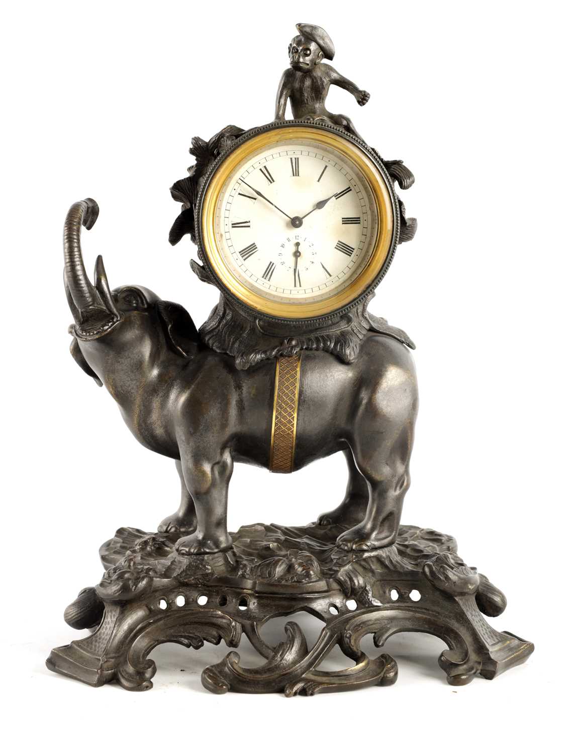 Lot 899 - A 19TH CENTURY FRENCH BRONZE MANTEL CLOCK...