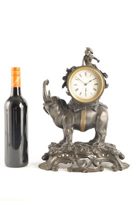 Lot 899 - A 19TH CENTURY FRENCH BRONZE MANTEL CLOCK...