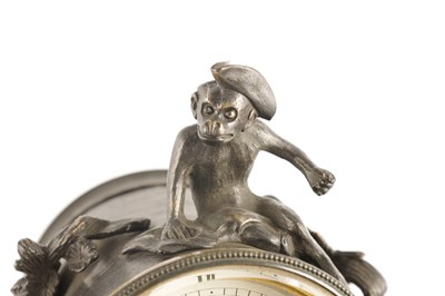 Lot 899 - A 19TH CENTURY FRENCH BRONZE MANTEL CLOCK...