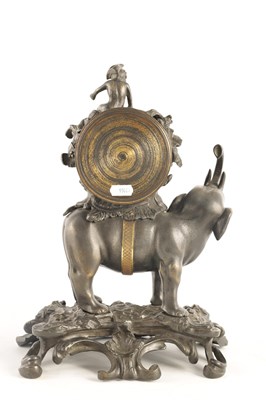 Lot 899 - A 19TH CENTURY FRENCH BRONZE MANTEL CLOCK...
