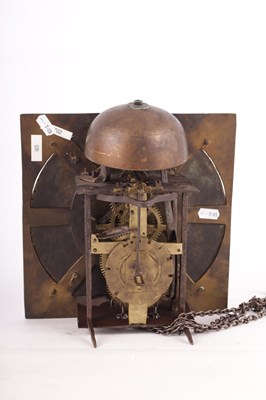 Lot 854 - RICHARD GILKES, ADDERBURY. AN EARLY 18TH CENTURY HOOK AND SPIKE WALL CLOCK