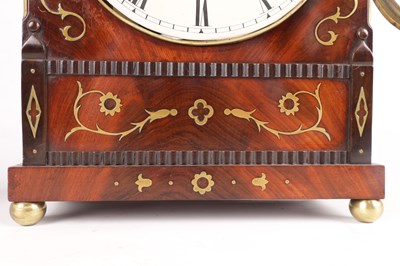 Lot 825 - GEORGE TRENDELL, MAIDENHEAD  A REGENCY BRASS INLAID MAHOGANY BRACKET CLOCK