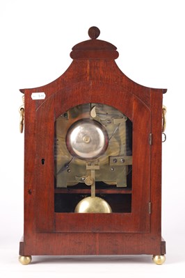 Lot 825 - GEORGE TRENDELL, MAIDENHEAD  A REGENCY BRASS INLAID MAHOGANY BRACKET CLOCK