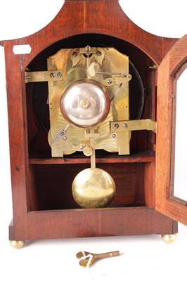 Lot 825 - GEORGE TRENDELL, MAIDENHEAD  A REGENCY BRASS INLAID MAHOGANY BRACKET CLOCK