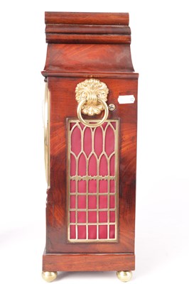 Lot 825 - GEORGE TRENDELL, MAIDENHEAD  A REGENCY BRASS INLAID MAHOGANY BRACKET CLOCK
