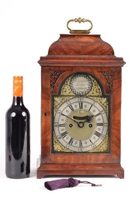 Lot 941 - CHRISTOPHER TUCKER, LONDON  A MID 18TH CENTURY WALNUT QUARTER REPEATING BRACKET CLOCK