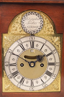 Lot 941 - CHRISTOPHER TUCKER, LONDON  A MID 18TH CENTURY WALNUT QUARTER REPEATING BRACKET CLOCK