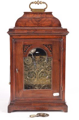 Lot 941 - CHRISTOPHER TUCKER, LONDON  A MID 18TH CENTURY WALNUT QUARTER REPEATING BRACKET CLOCK