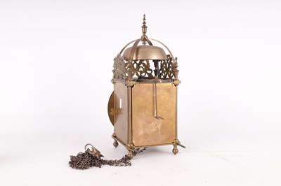 Lot 547 - THOMAS MOORE, IPSWICH  A 20TH CENTURY BRASS LANTERN CLOCK