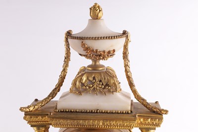 Lot 842 - JOSEPH A. BRODON, A PARIS  AN 18TH CENTURY FRENCH WHITE MARBLE AND ORMOLU MOUNTED MANTEL CLOCK