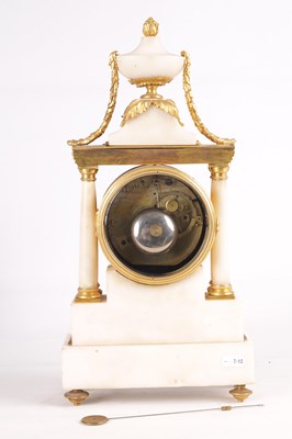 Lot 842 - JOSEPH A. BRODON, A PARIS  AN 18TH CENTURY FRENCH WHITE MARBLE AND ORMOLU MOUNTED MANTEL CLOCK