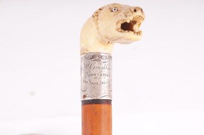 Lot 396 - THREE 19TH CENTURY ANIMAL HEAD WALKING STICKS