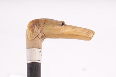 Lot 396 - THREE 19TH CENTURY ANIMAL HEAD WALKING STICKS