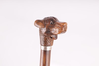 Lot 396 - THREE 19TH CENTURY ANIMAL HEAD WALKING STICKS