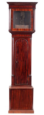 Lot 833 - A LATE GEORGE III MAHOGANY GILLOWS STYLE LONGCASE CLOCK CASE