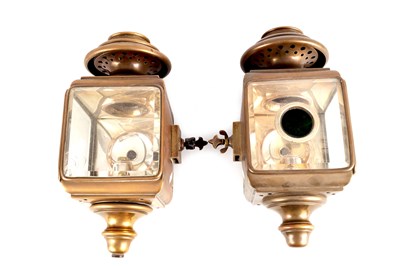 Lot 698 - A PAIR OF EARLY 20TH CENTURY ITALIAN CAR LAMPS