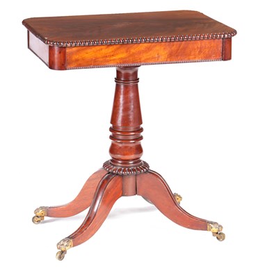 Lot 1135 - A WILLIAM IV FLAME MAHOGANY LAMP TABLE