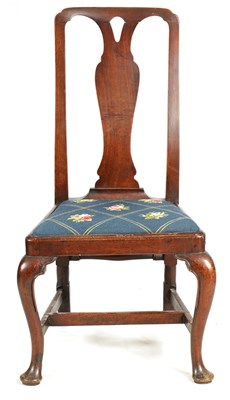 Lot 1149 - A GEORGE I WALNUT SINGLE CHAIR