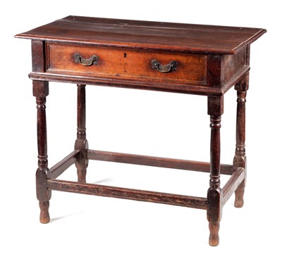 Lot 1068 - AN EARLY 18TH CENTURY JOINED OAK SIDE TABLE