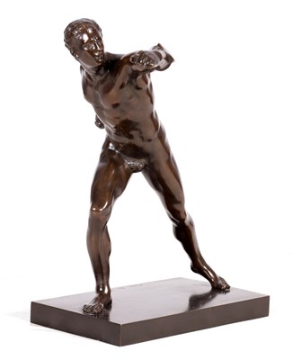 Lot 543 - A LARGE EARLY 20TH CENTURY GRAND TOUR BRONZE 'THE GLADIATOR'