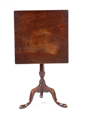 Lot 959 - AN UNUSUAL GEOGE III FIGURED MAHOGANY SQUARE TILT TOP TABLE